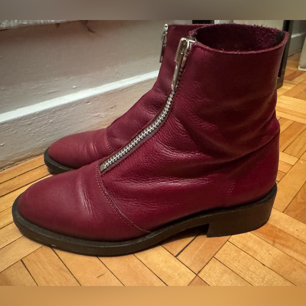 Burgundy Leather boots L’intervalle, size 7 or 6.5